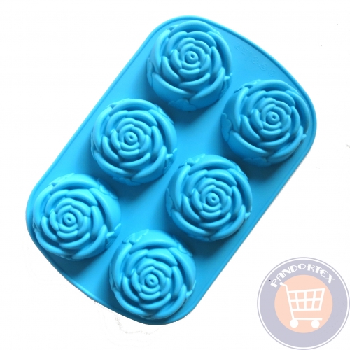 6 RÉSZES SZILIKON FORMA - RÓZSA