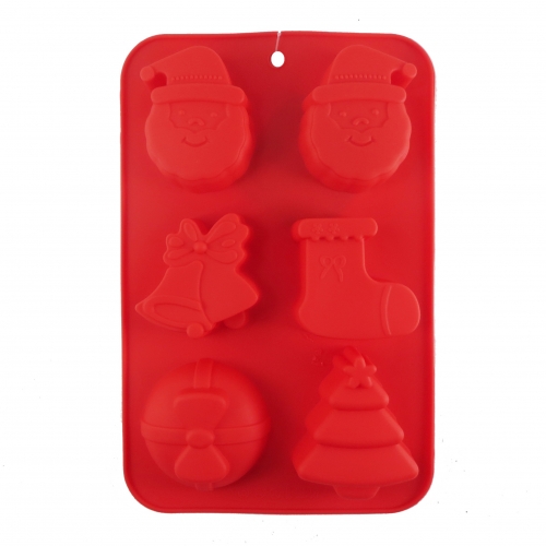 6 RÉSZES SZILIKON FORMA - TÉLAPÓFEJ,CSIZMA,FENYŐ