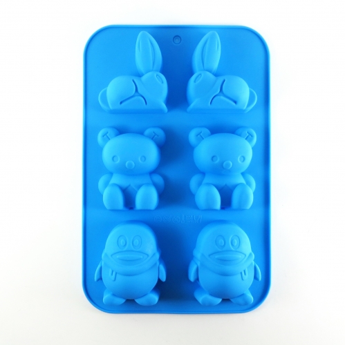 6 RÉSZES SZILIKON FORMA – NYÚL, MACI ÉS PINGVIN