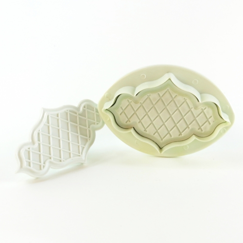 2 DARABOS FONDANT MINTÁZÓ - ROMBUSZ MINTÁVAL