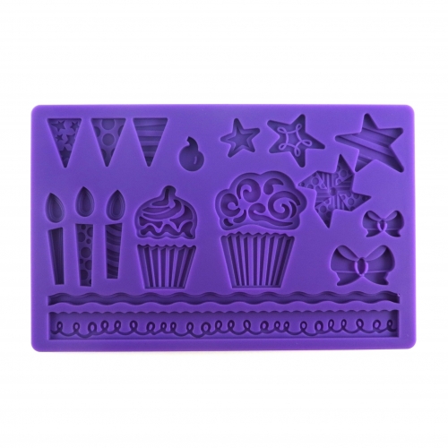 SZILIKON FONDANT FORMÁZÓ LAP - SZÜLETÉSNAP ÉS MUFFIN