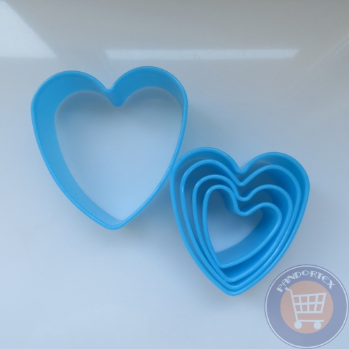 5 DARABOS MŰANYAG SÜTEMÉNYFORMA - SZÍV