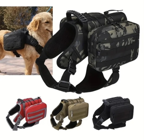 ÁLLÍTHATÓ TAKTIKAI KUTYAHÁM OLDALTÁSKÁKKAL-2in1