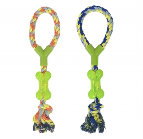 CSOMÓZOTT RÁGÓKÖTÉL GUMICSONTTAL KUTYÁKNAK