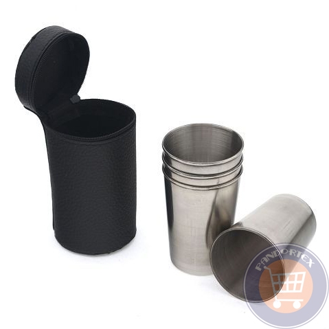 4 DARABOS FÉM POHÁR, NAGY 150 ml