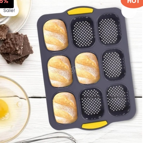 SZILIKON BAGETT, ZSEMLE FORMA - 9 RÉSZES