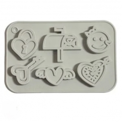 SZILIKON BONBON FORMA  - 6 RÉSZES VALENTIN 