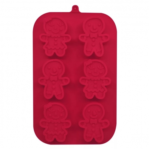 KARÁCSONYI SZILIKON FORMA - 6 MÉZESKALÁCS EMBER