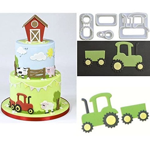 4 RÉSZES FONDANT KISZÚRÓ - TRAKTOR