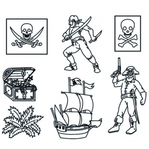 7 DARABOS FONDANT KISZÚRÓ - KALÓZOK