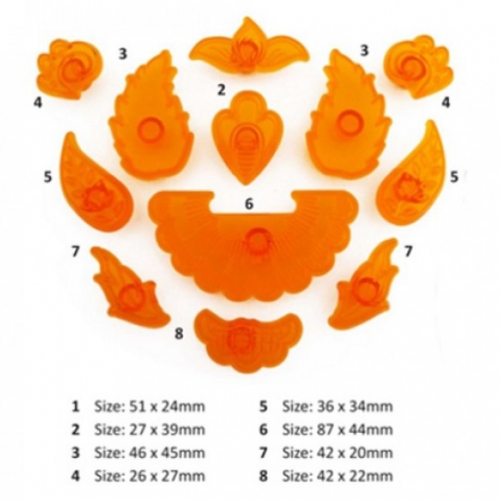 12 DARABOS FONDANT KISZÚRÓ - VIRÁG MINTA SZETT