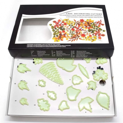 40 DARABOS CUKORVIRÁG KÉSZÍTŐ SZETT - LEVELEK