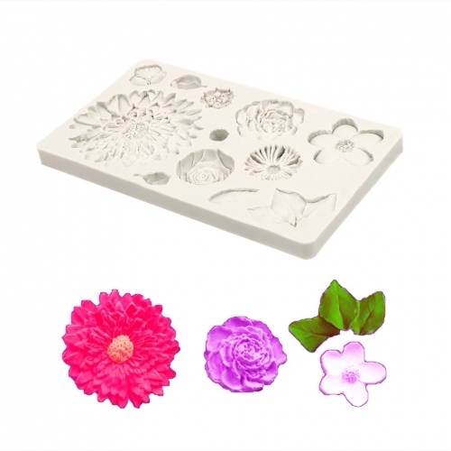 SZILIKON FONDANT MINTÁZÓ - MEZEI VIRÁGOK