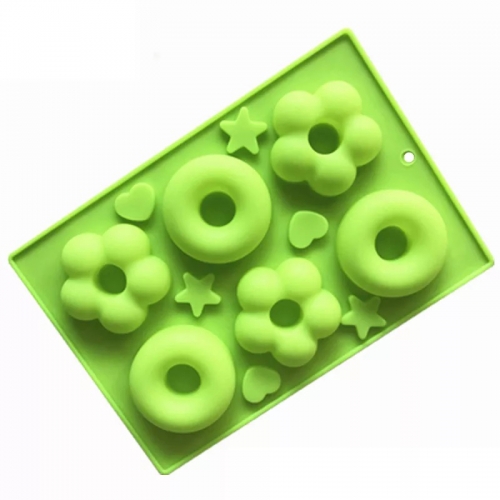 6 RÉSZES SZILIKON FORMA - FÁNK ÉS VIRÁG