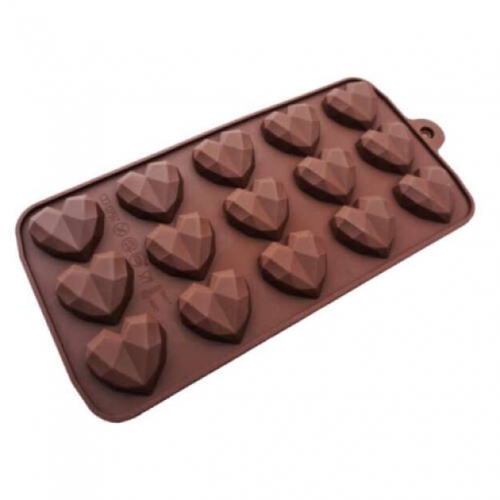 SZILIKON BONBON FORMA - 15 DB GYÉMÁNT SZÍV