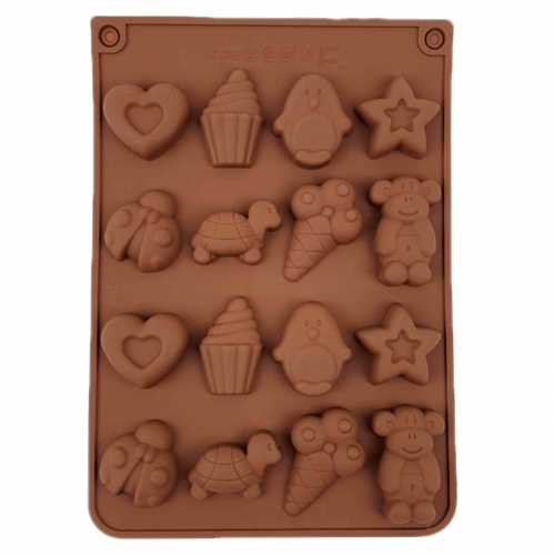 SZILIKON BONBON FORMA - SZÍV, CUPCAKE, PINGVIN