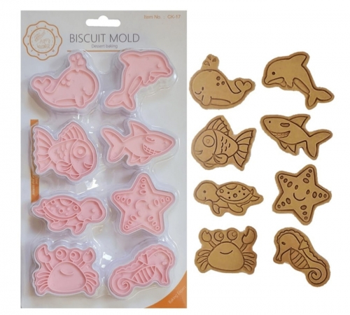 8 DB SÜTEMÉNY KISZÚRÓ ÉS NYOMDA - TENGERI ÁLLATOK 1