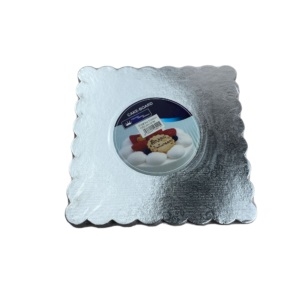 5 DB  NÉGYZET TORTADOB, TORTAALÁTÉT  - EZÜST 28 CM