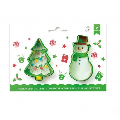 2 DB KARÁCSONYI SÜTEMÉNYKISZÚRÓ - KARÁCSONYFA, HÓEMBER