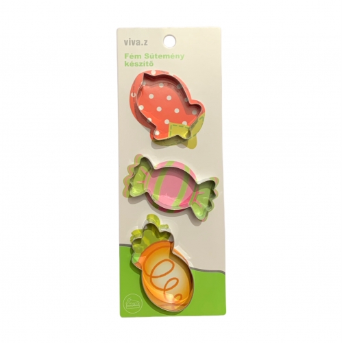 3 DB FÉM SÜTEMÉNYKISZÚRÓ - CUKORKA ÉS GYÜMÖLCSÖK