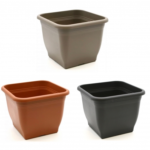 NÉGYSZÖGLETES  MŰANYAG VIRÁG CSERÉP - 23 CM